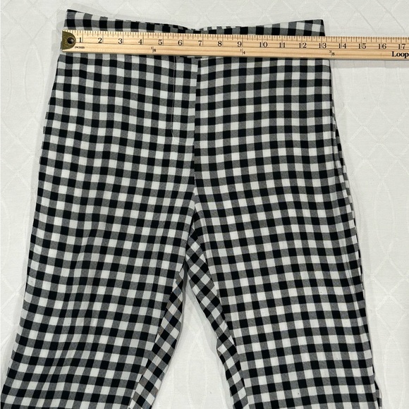Lucca Pull On Black And White Lined Cropped Wide Leg Pants Ruffle Hem Small - Picture 4 of 9